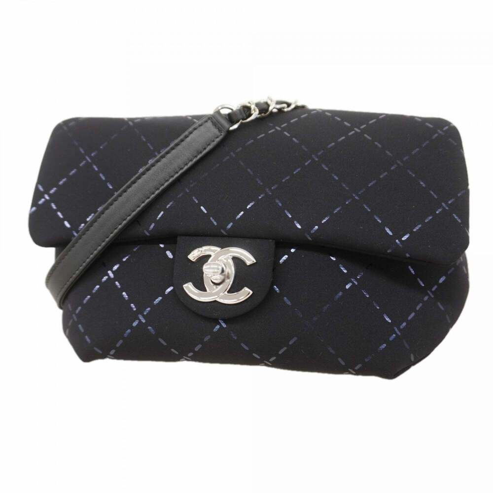 Chanel bag/waist bag, jersey, black, women's.